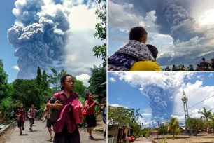 Gunung Lewotobi di Indonesia mengeluarkan gumpalan abu panas setinggi 26 ribu kaki dalam pemandangan yang sangat nyata: foto